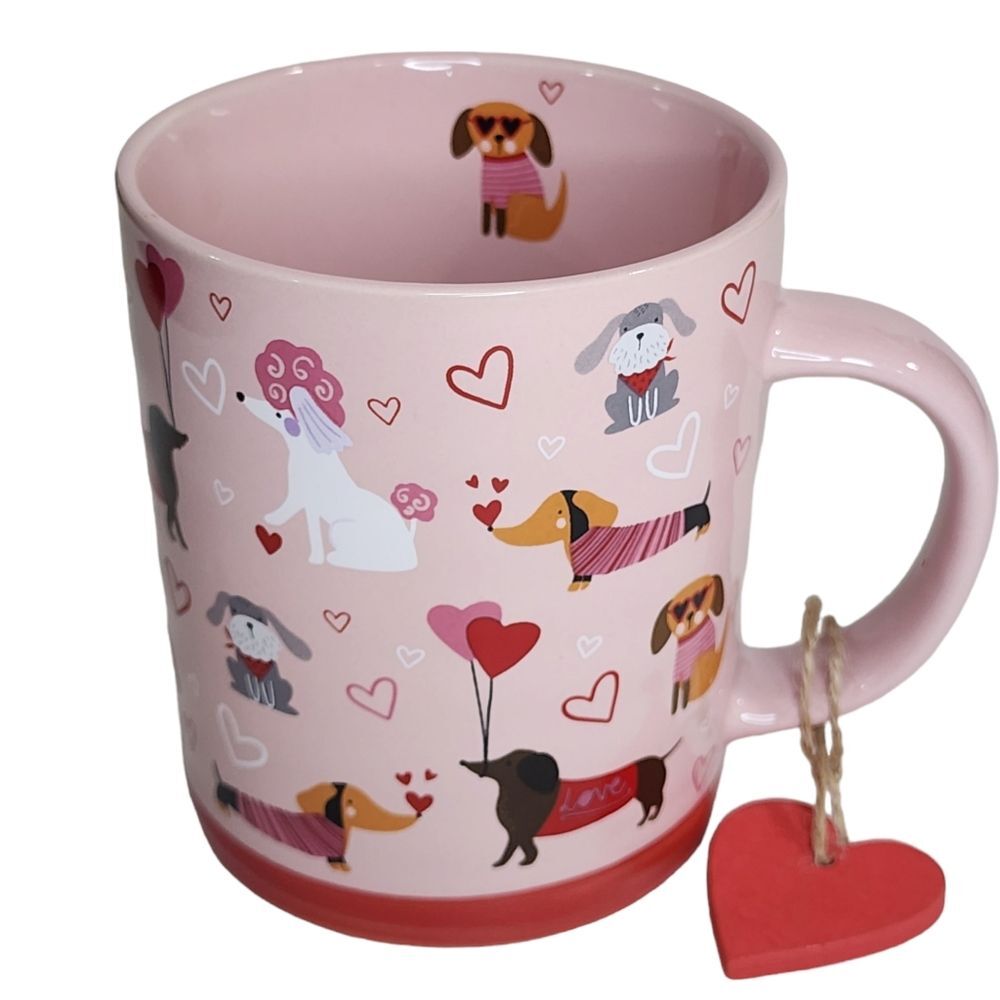 Prima‎ Design Puppies in Love Pink Ceramic Coffee Mug 16oz